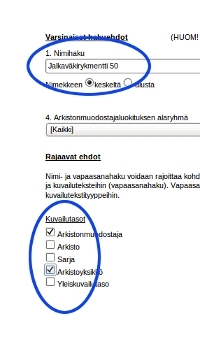 Sotapäiväkirjojen haku
