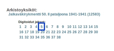 Sotapäiväkirjojen haku